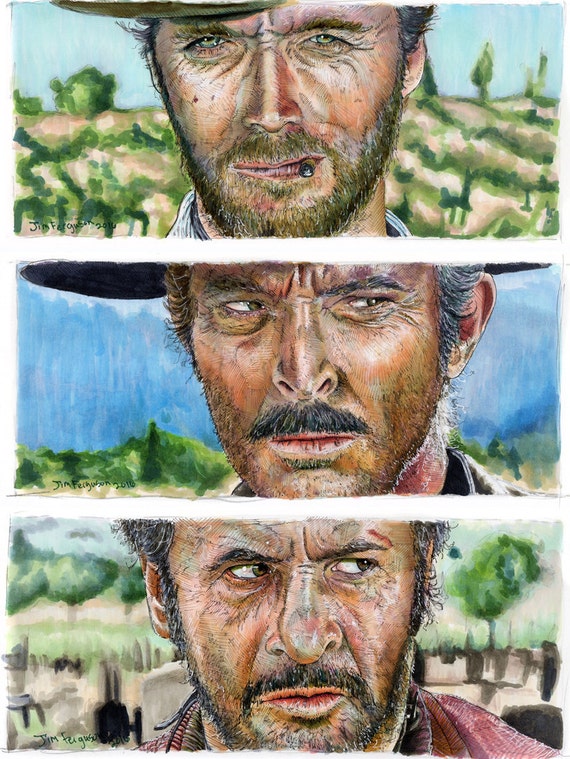 The Good, the Bad, and the Ugly - Standoff Set of 3 Poster Prints By Jim Ferguson