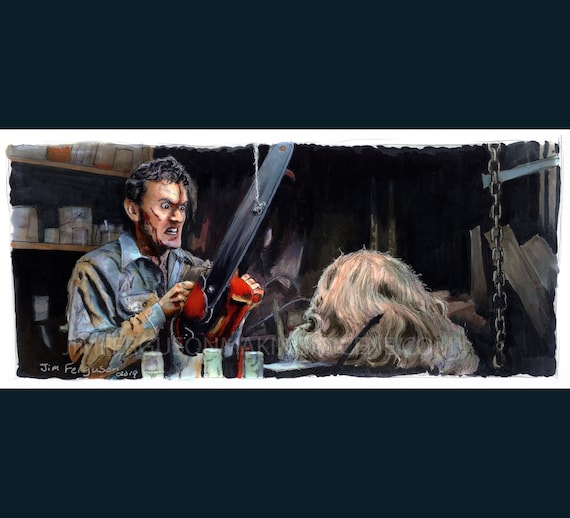 Evil Dead 2 - Ash Please don't hurt me Art Poster Print By Jim Ferguson