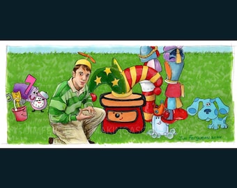 Pistas de Blue - Impressão artística do chapéu bobo por Jim Ferguson