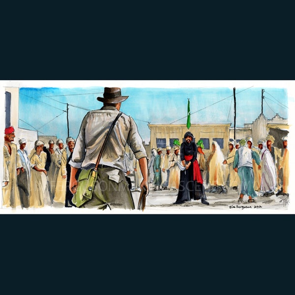 Indiana Jones - Cairo Swordsman 5"x11" Poster Print By Jim Ferguson