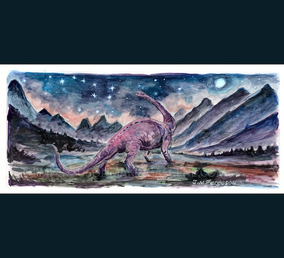 Dinosaurs - Brontosaurus Print By Jim Ferguson