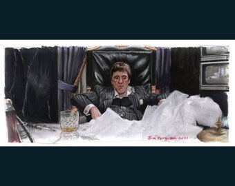 Scarface - Impressão de pôster de Tony Montana por Jim Ferguson