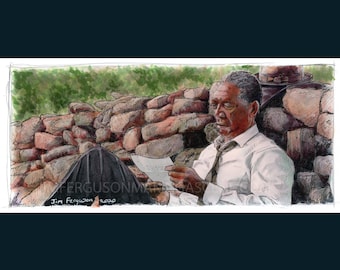 The Shawshank Redemption - Ocupe-se forrando ou ocupe-se morrendo. Impressão de pôster Por Jim Ferguson