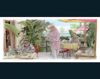 Birdcage - I didn't know John Wayne walked like that Poster Print By Jim Ferguson