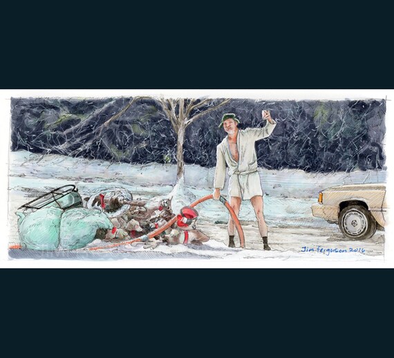 Christmas Vacation - Shitters full art Print By Jim Ferguson