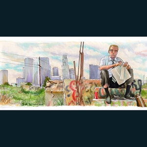 Falling Down - You forgot your suitcase Poster Print By Jim Ferguson
