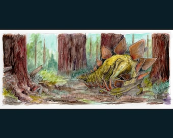Dinossauros - Impressão de Estegossauro por Jim Ferguson