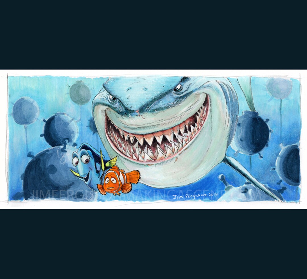 Nemo Hello Finding Nemo - Hi I'm Bruce Poster Print by Jim Ferguson - Etsy