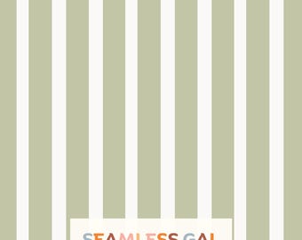 Sage Green Stripe Seamless Pattern, Classic Preppy Digital Design (Digital Download)