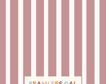Dusty Pink Mauve Stripe Seamless Pattern, Classic Preppy Design (Digital Download)