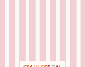 Pink Stripe Seamless Pattern, Preppy Pastel Classic Stripe Design (Digital Download)