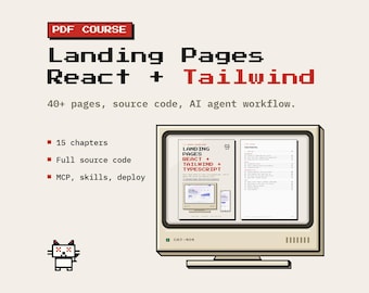 Landing Page Course PDF | React, Tailwind CSS & TypeScript | Source Code, MCP Servers, Claude Code Skills, Deploy Guide | Digital Download