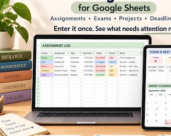 Strumento di monitoraggio dei compiti degli studenti / Agenda per studenti su Google Sheets