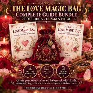 Kit Faça Você Mesmo Bolsa Mágica do Amor | Tutorial de Costura de Bolsa do Amor, Guias em PDF sobre Rituais e Intenções