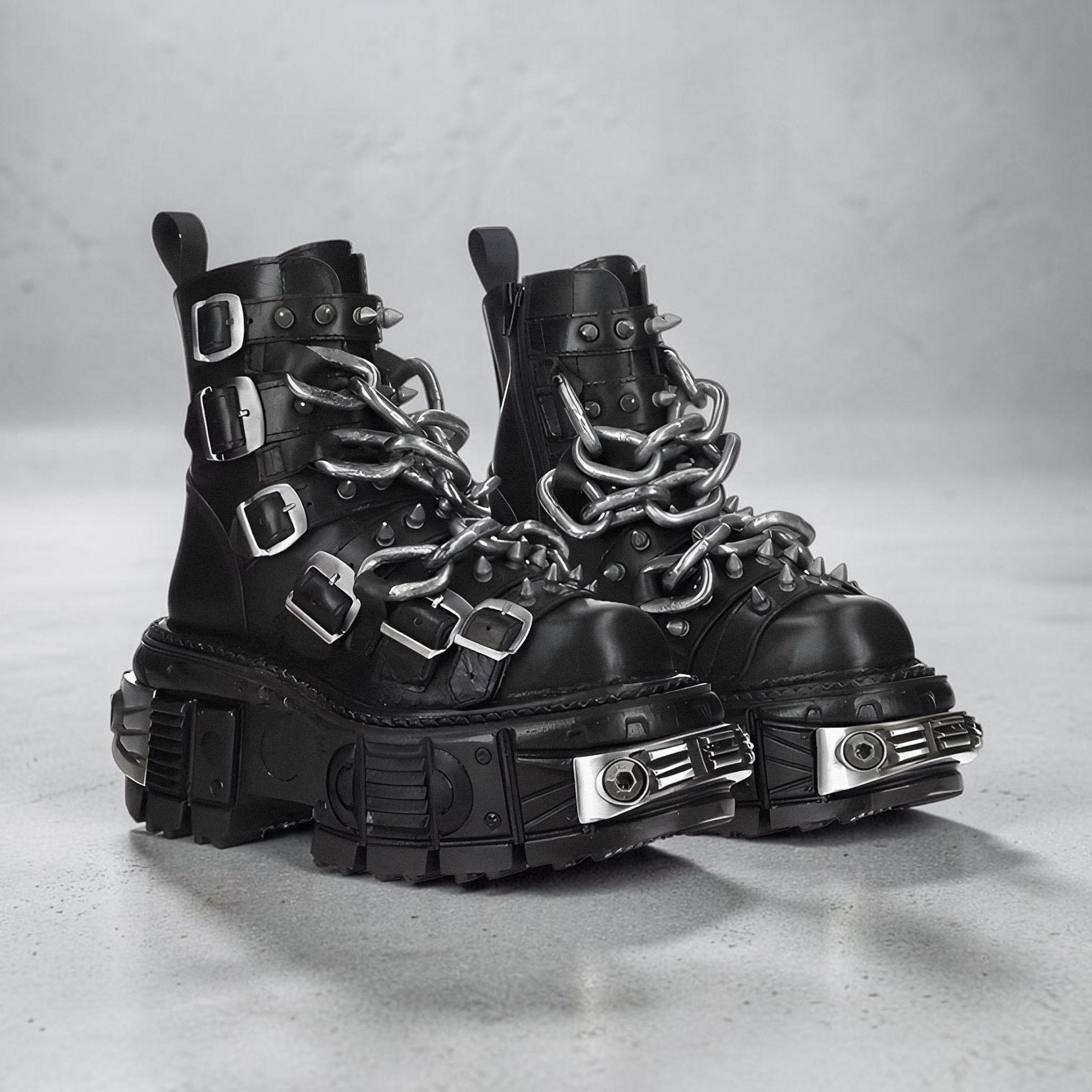 Y2k Goth Boots - Etsy