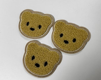 Set van 3 teddybeerpatches | Badstof berenpatches | Gezellige patches | DIY kleding & tassen | Beige | Kinderkleding | Strijkpatches