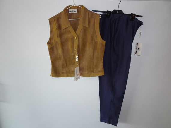 Vintage Donna Moda Linen Pant Suit