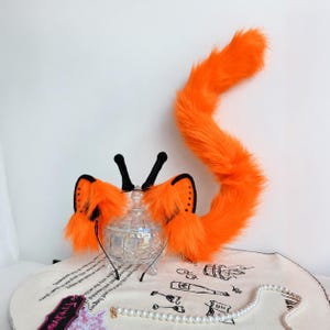 Orejas y cola de polilla kemonomimi Criatura fantasía Disfraz Cosplay Convención Anime Gato alienígena kemonomimi Accesorios Fursuit