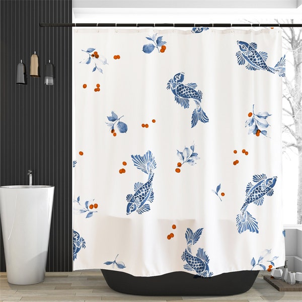 Fish Shower Curtain Etsy