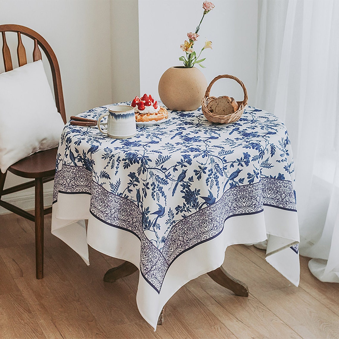 Chinese Blue and White Polyester Waterproof Tablecloth Etsy