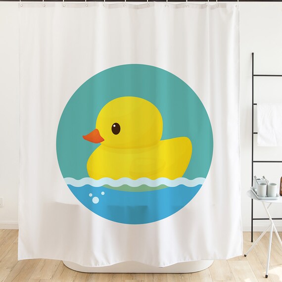 Cute Duck Shower Curtain Cartoon Shower Curtains For Etsy