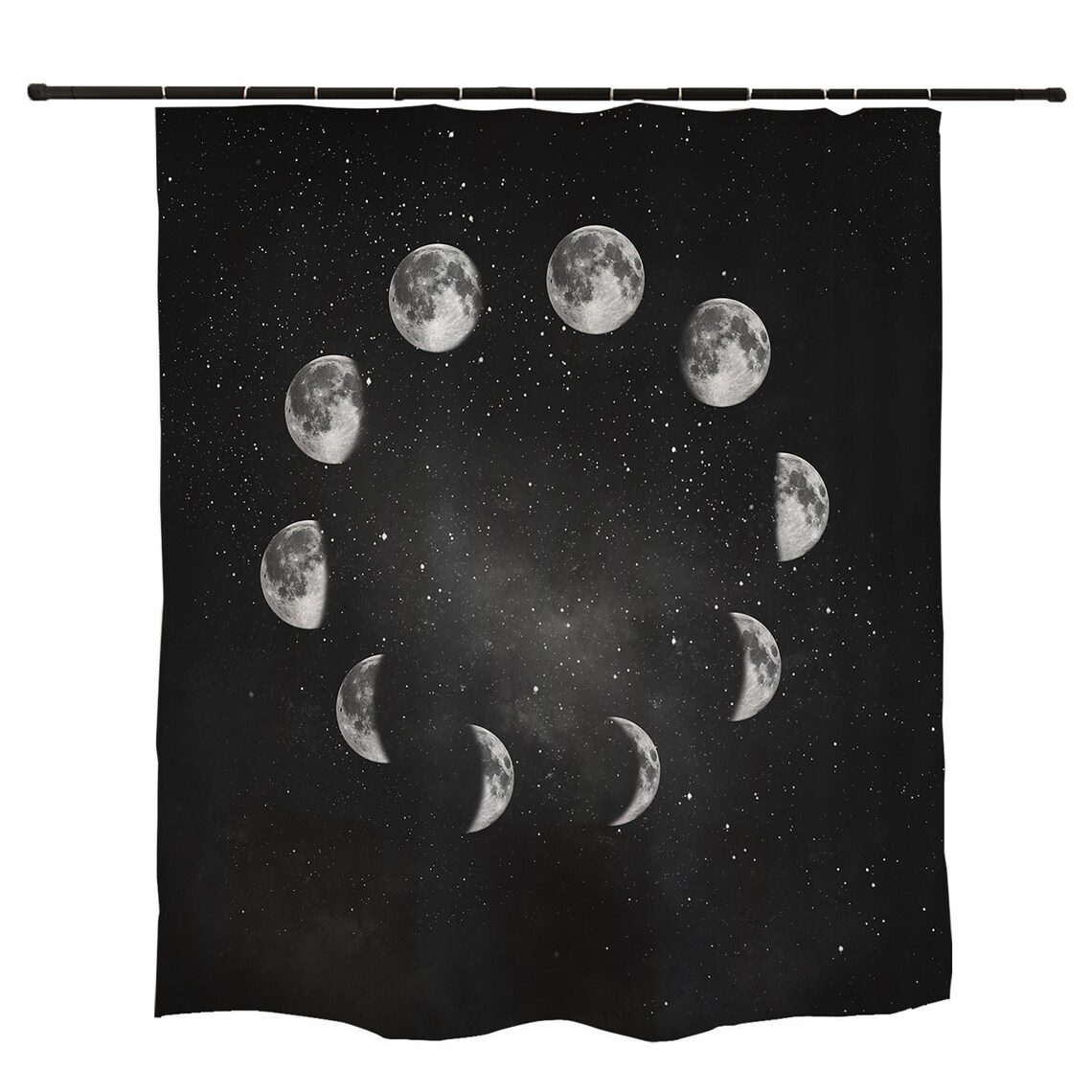Moon Shower Curtain Moon Phases Galaxy Space Shower Curtains Etsy