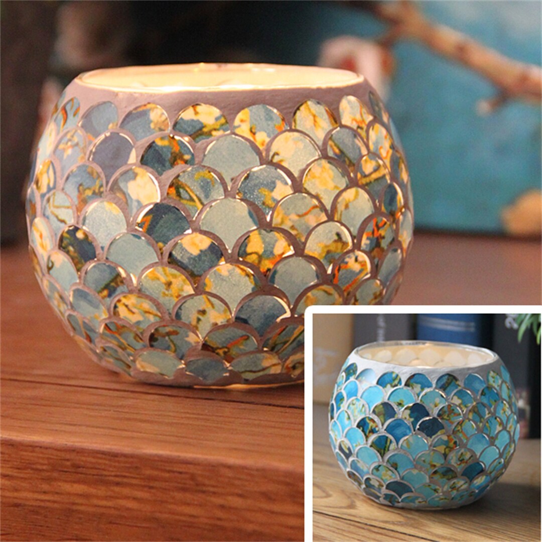 Turkish Mosaic Candle Holders/ Glass Votive Candle Holder/ Etsy