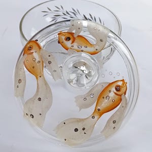 1930s Antique Bohemian Glass Bonbon Dish, Hand Painted, Art Deco, Pot-ash Lime, Bright, clear 'ting'