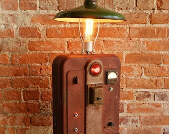 Industrial Steampunk Lamp from Electric Fence Controller