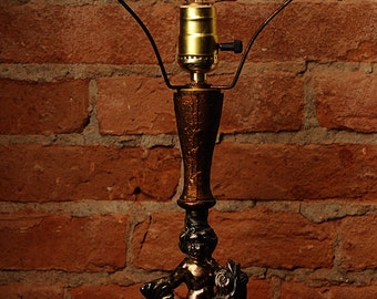 Vintage Bronze Cherub Table Lamp