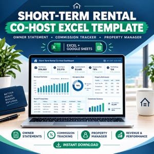 Airbnb Co-Host Excel Template | Commission Tracker & Owner Statement (Digital Download)