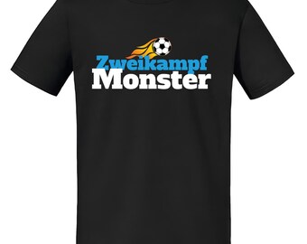 Zweikampf Monster – Fußball T-Shirt für Erwachsene, S–XXL