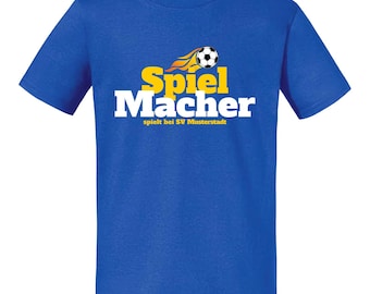 Fußball T-Shirt Kinder „Spielmacher“ – personalisiert mit Vereinsname