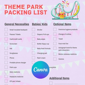 Theme Park Packing List