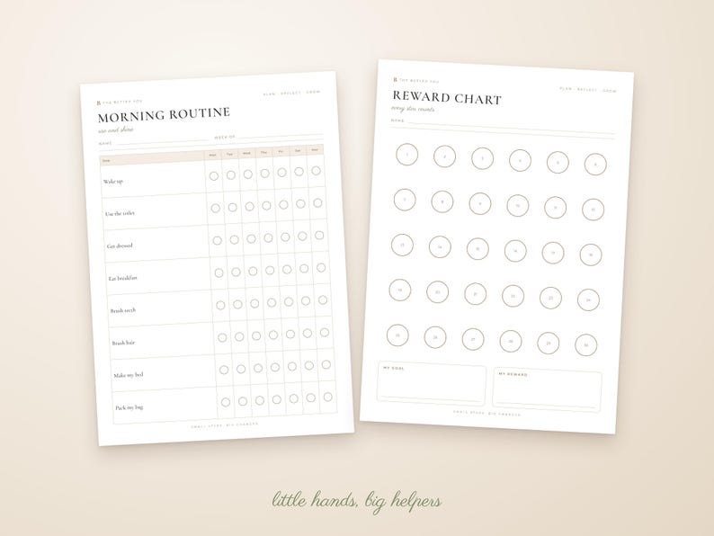Kids Chore Chart Printable, Morning Routine Chart, Bedtime Routine ...