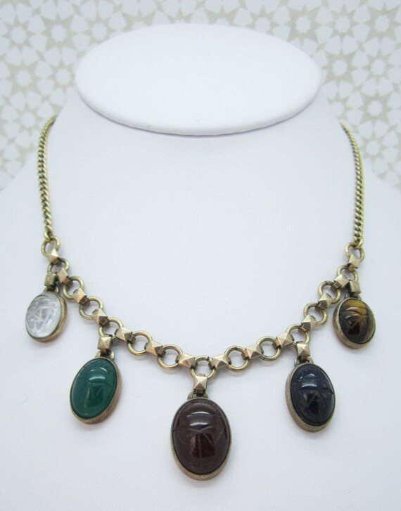 vintage scarab necklace