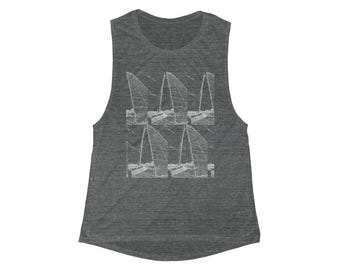 Camiseta de tirantes finos y holgada con cuello redondo para mujer de St Louis ARCH