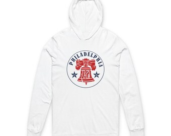 Philadlephia Liberty Bell 1776 Long sleeve hooded Tshirt