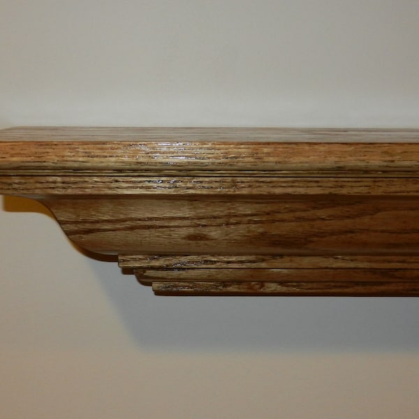 Fireplace Mantel Mantle Shelf Custom Made Unfinished Red Oak or Poplar Solid Wood U Pick Size