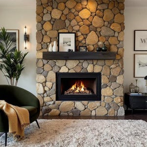 Rustic Fireplace Mantel: Faux Wood Beam Shelf, Walnut Finish