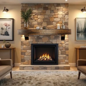 6&quot; Deep Rustic Wood Beam Fireplace Mantel with Corbels Floating Shelf Hollow Beam 48&quot; 54&quot; 60&quot; 66&quot; 72&quot; 84&quot; Mantlel