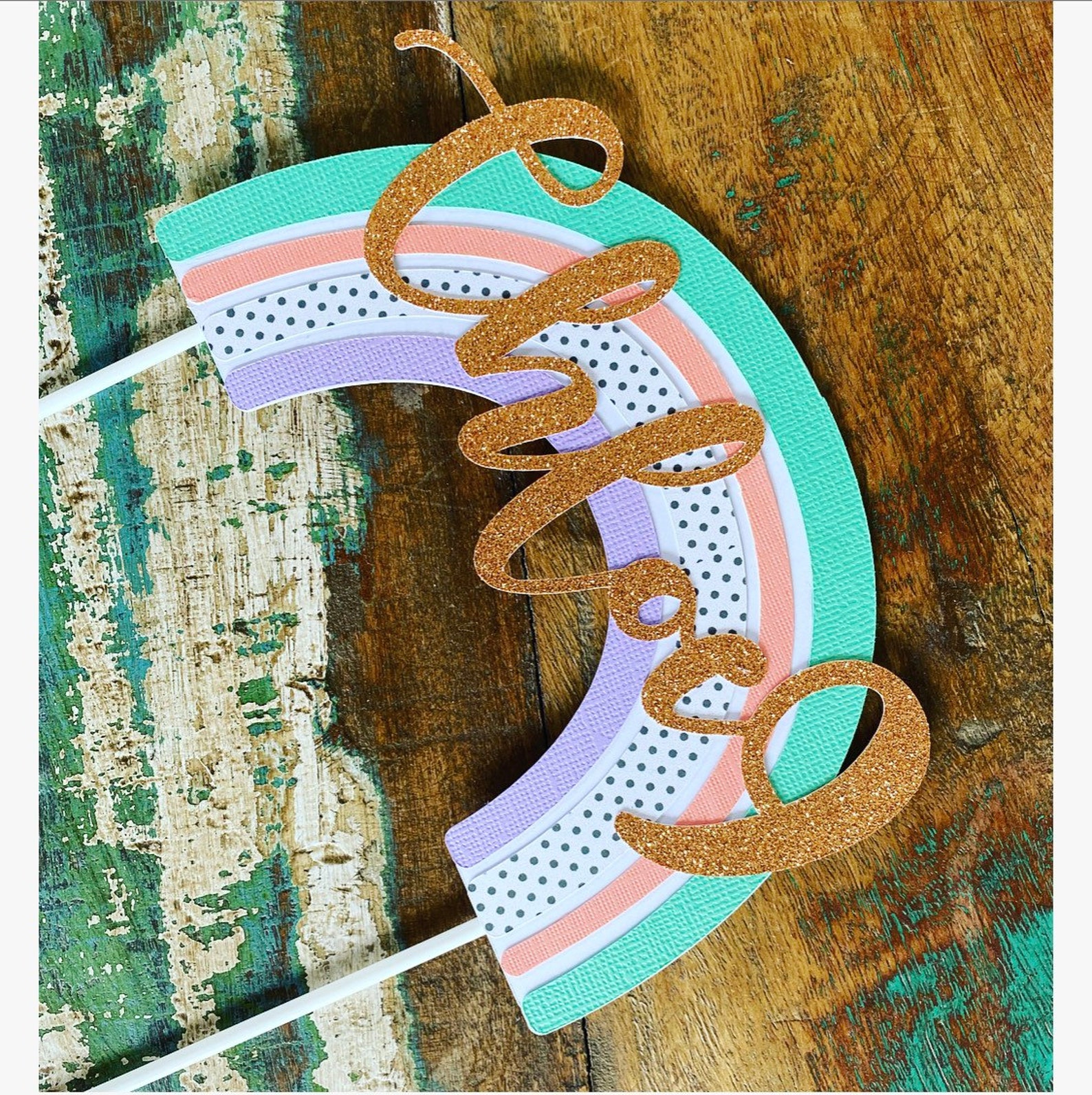 RAINBOW CAKE TOPPER Birthday Party Personalised Boho Etsy Australia