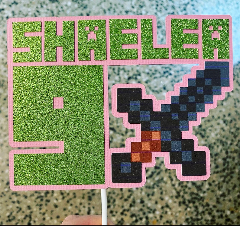 MINECRAFT CAKE TOPPER Mine Craft Theme Party Birthday Etsy Australia