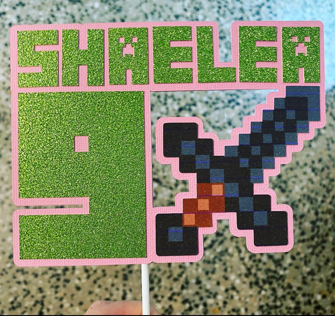 MINECRAFT CAKE TOPPER Mine Craft Theme Party Birthday Etsy Australia