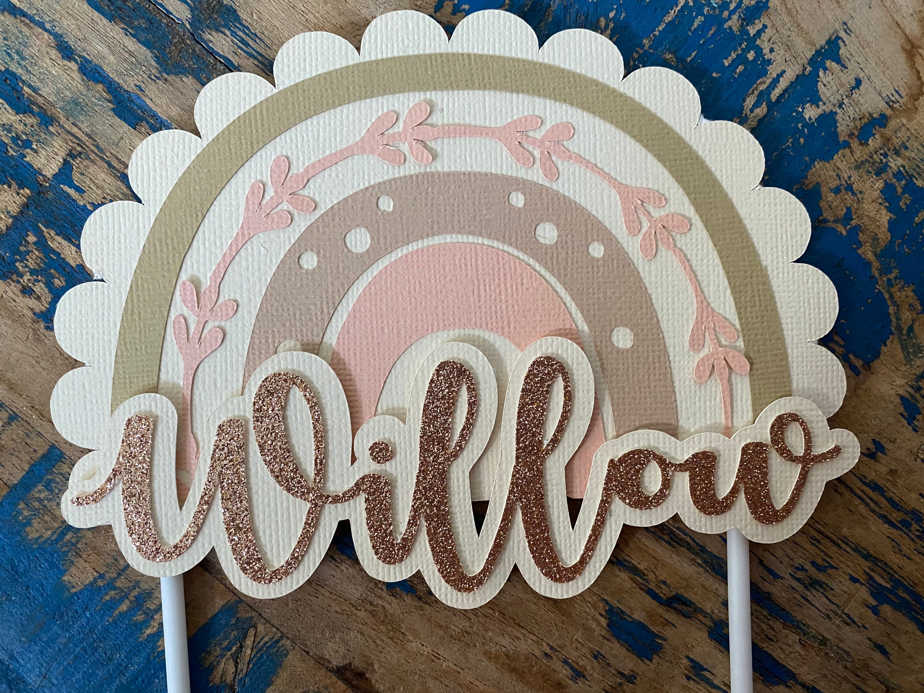 RAINBOW CAKE TOPPER Birthday Party Personalised Boho Etsy Australia