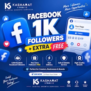 Facebook Page Growth Service | 1K Followers Boost (Digital Service)