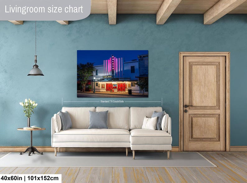 Texas Art Print, Georgetown Square Wall Art, Palace Theater (Fine Art Photography) 40x60 inches