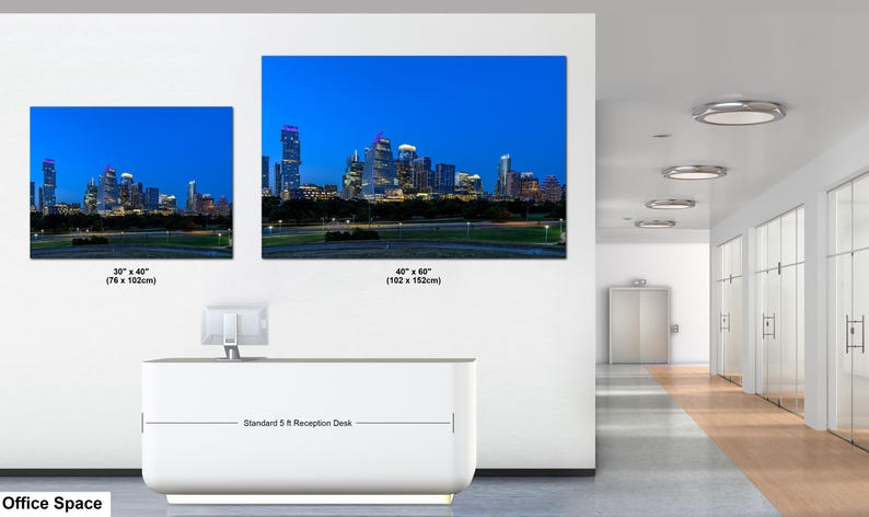Texas konsttryck, väggkonst med Austins skyline, centrala Austin (konstfotografi) bild 11