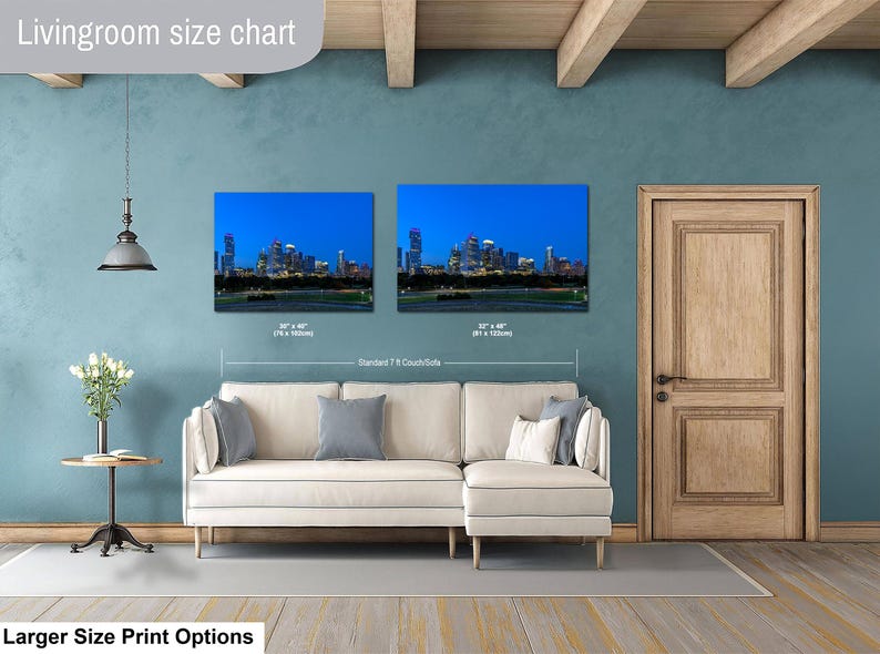 Texas konsttryck, väggkonst med Austins skyline, centrala Austin (konstfotografi) bild 13