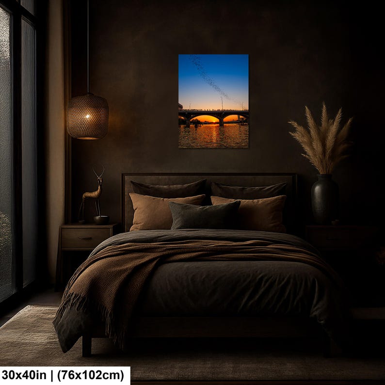 Texas Art Print, Austin Bats Wall Art, Congress Avenue Bridge at Sunset (Fine Art Photography) image 6